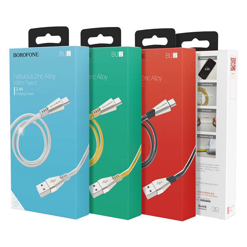 borofone bu2 zincjet type c usb charging data cable packages