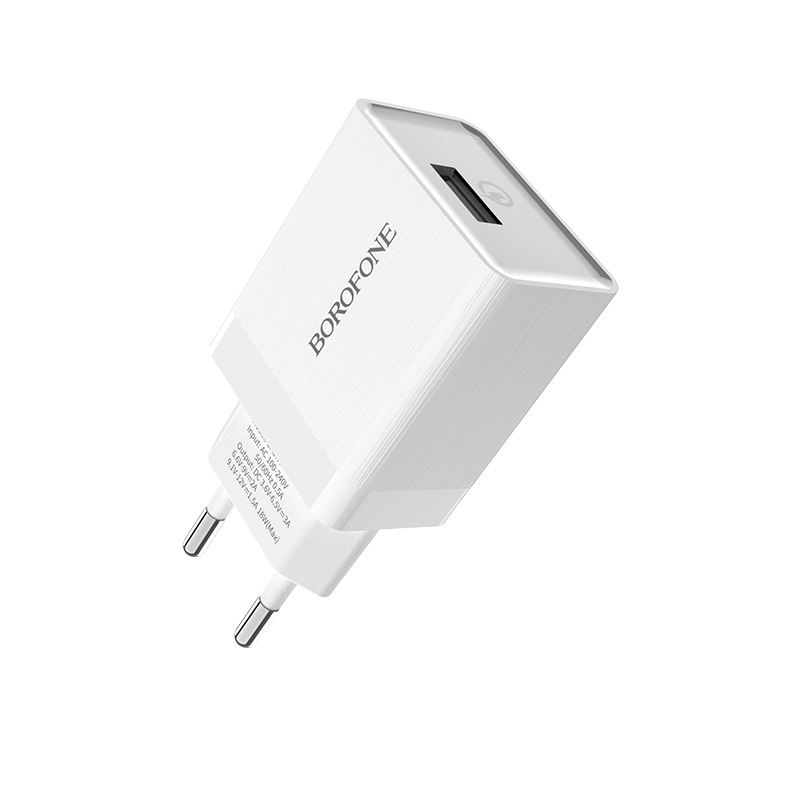 borofone ba17a centrino single usb port wall charger qc30 eu plug