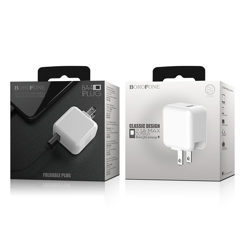borofone ba4 iplug single usb port charger us package