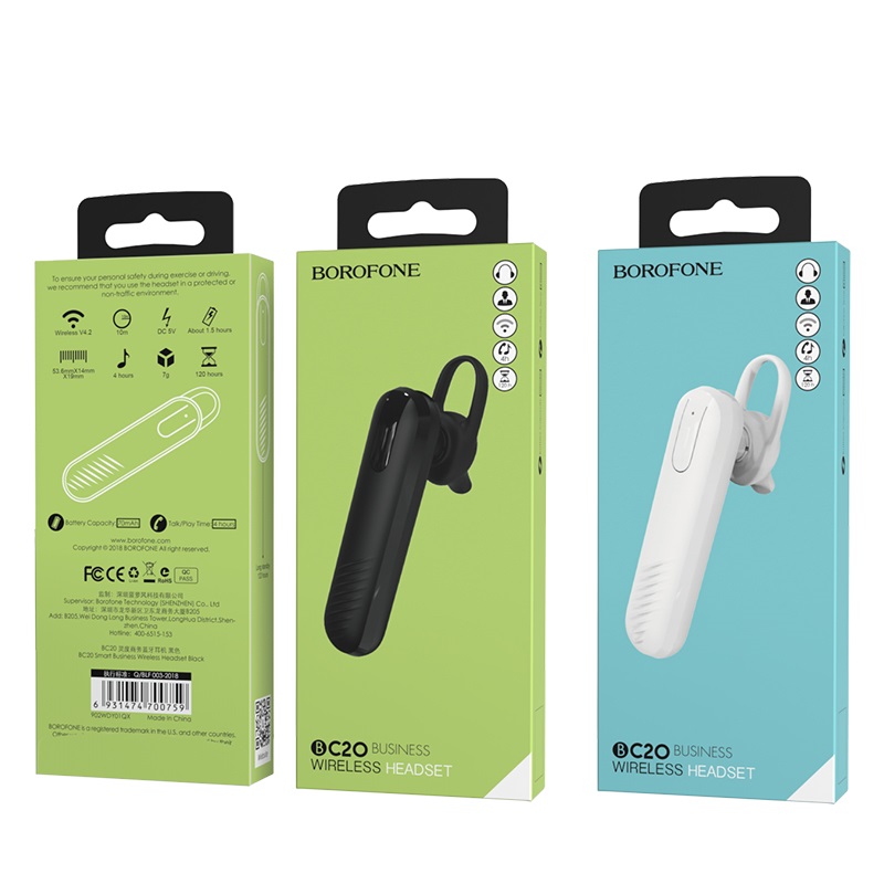 borofone bc20 smart business wireless headset package