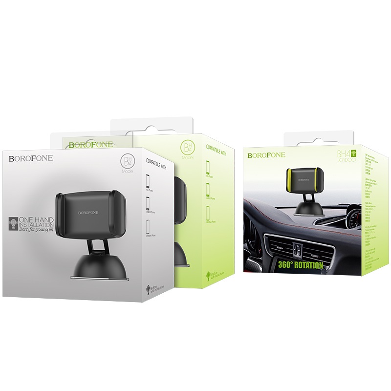 borofone bh4 joydock suction cup in car phone holder package