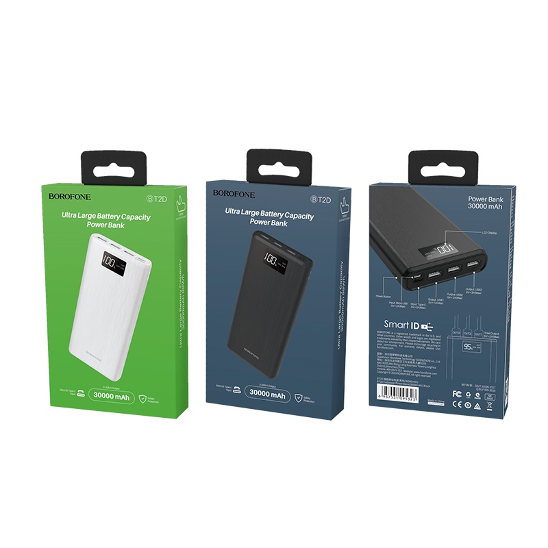 borofone bt2d fullpower power bank 30000mah packages