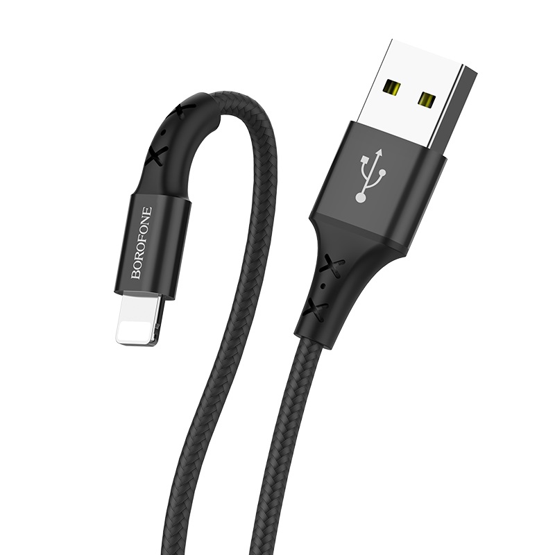 borofone bx20 enjoy lightning usb charging data cable durable