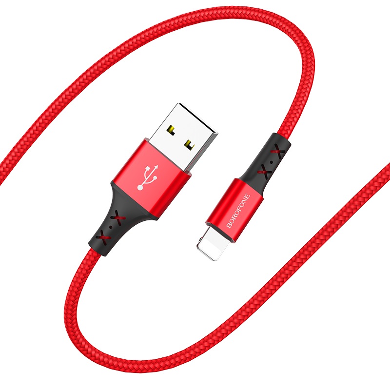 borofone bx20 enjoy lightning usb charging data cable flexible