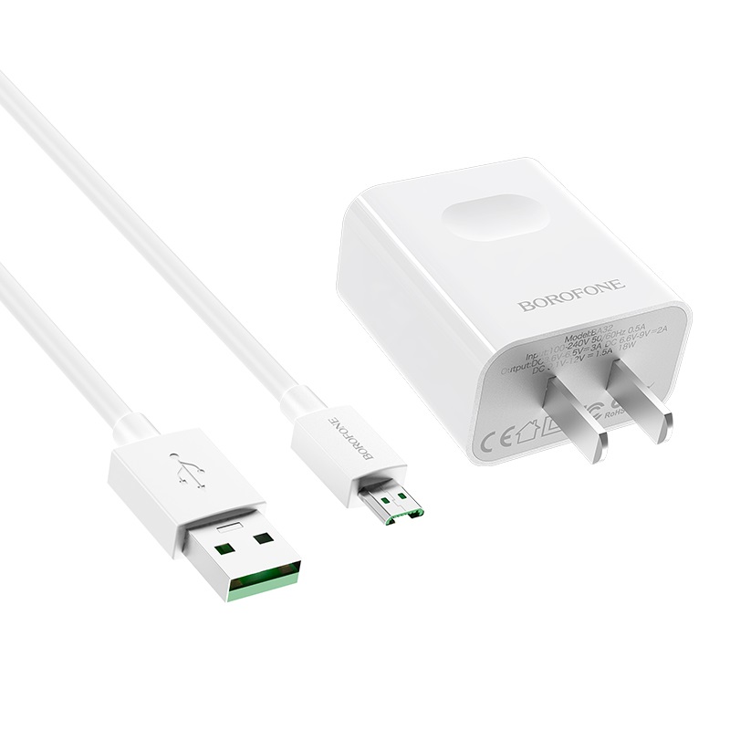 borofone ba32 bright power widely compatible charger cn set with micro usb cable specs