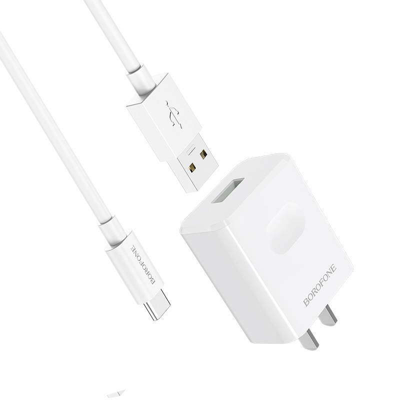 borofone ba32 bright power widely compatible charger cn set with type c cable plug