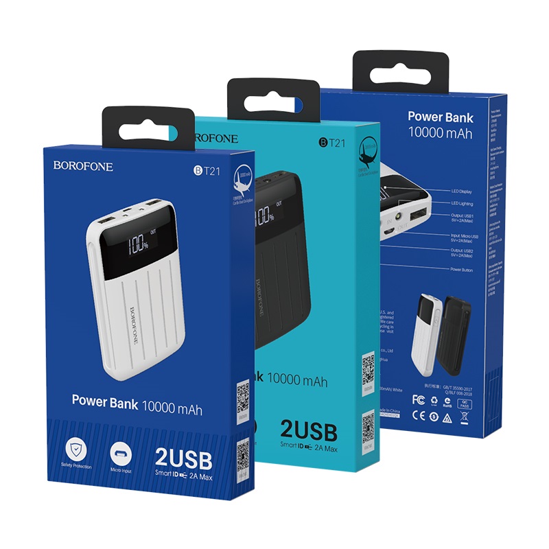 borofone bt21 universal energy mobile power bank 10000mah packages