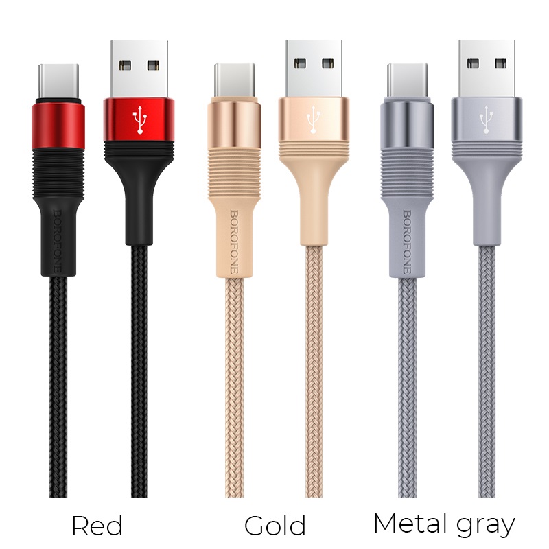 borofone bx21 outstanding charging data cable for usb c colors