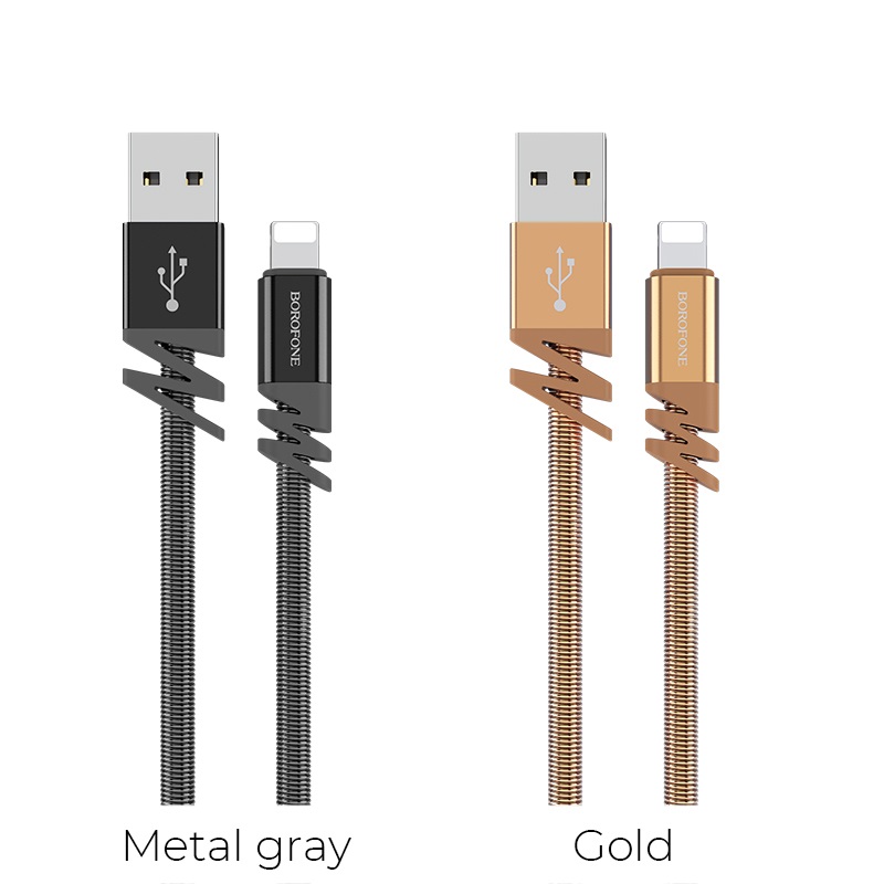 borofone bx27 dainty charging data cable for lightning colors