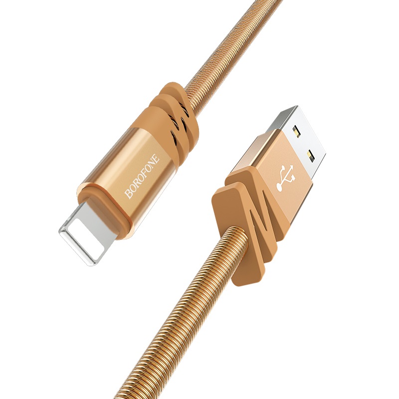 borofone bx27 dainty charging data cable for lightning logo
