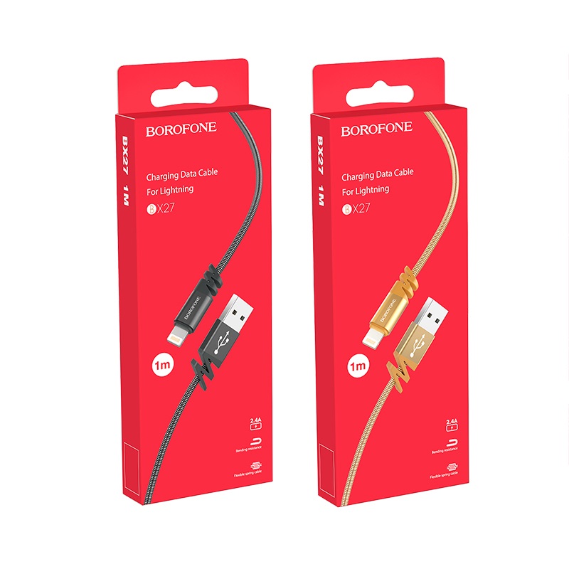 borofone bx27 dainty charging data cable for lightning packages