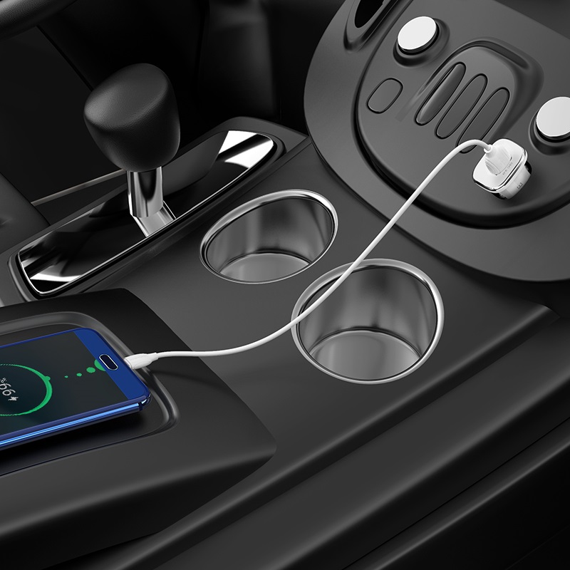 borofone bz12a lasting power qc30 single port in car charger set with usb c cable overview