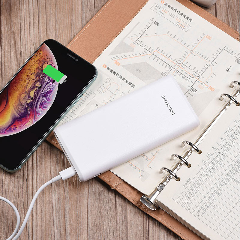 borofone bt30 dynamic pd qc30 mobile power bank 10000mah interior white