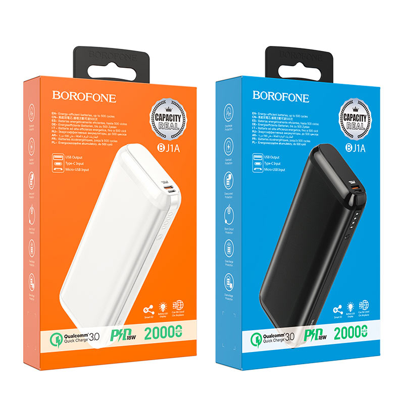borofone bj1a pd qc3.0 olymp портативный аккумулятор 20000mah упаковка