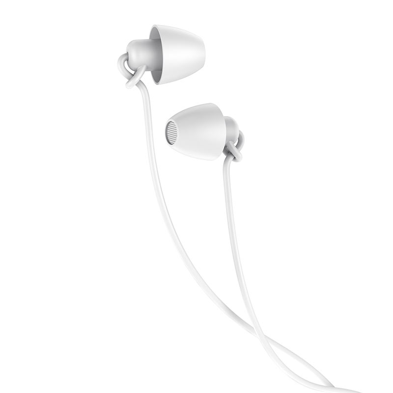 borofone bm58 peaceful universal sleeping earphone with mic eartips white
