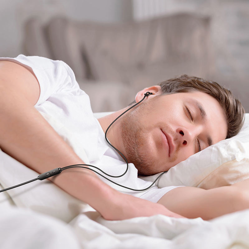 borofone bm58 peaceful universal sleeping earphone with mic man black