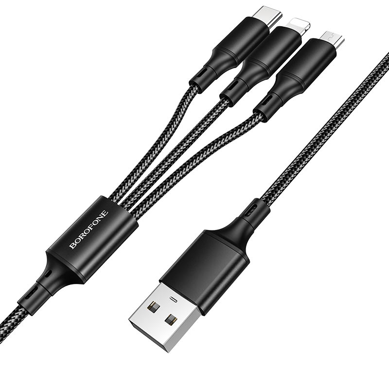 borofone bx50 3in1 fresco charging cable wire