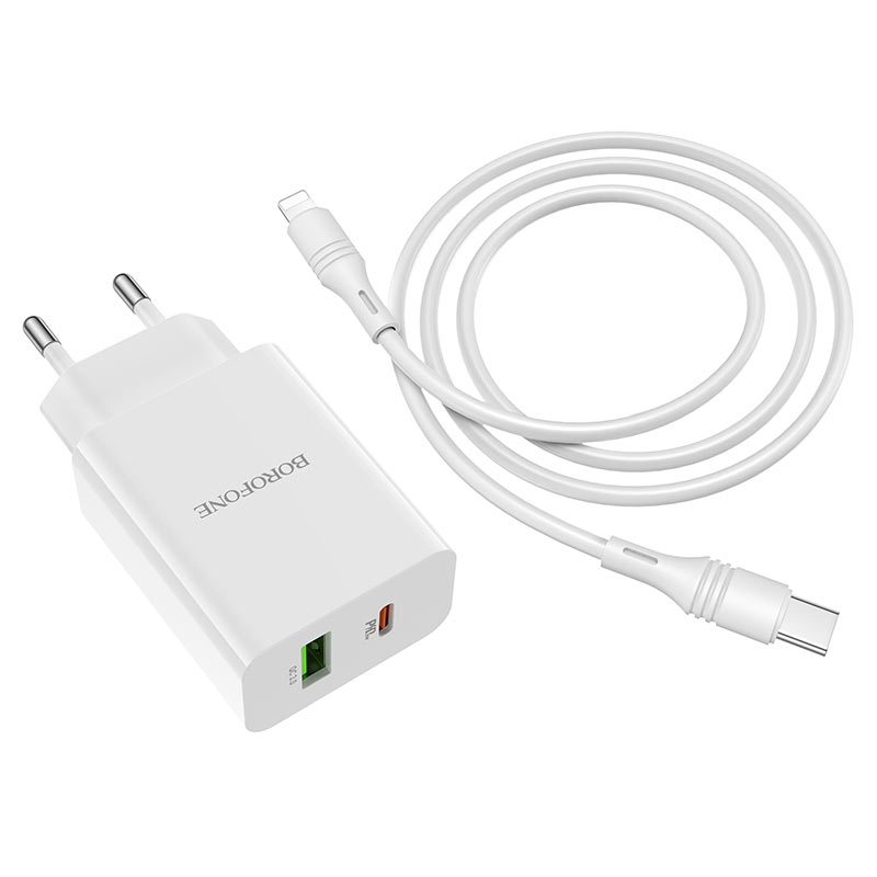 borofone ba56a lavida dual port pd20w qc3 wall charger eu tc ltn set kit
