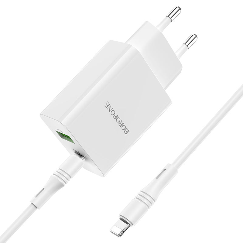 borofone ba56a lavida dual port pd20w qc3 wall charger eu tc ltn set pins