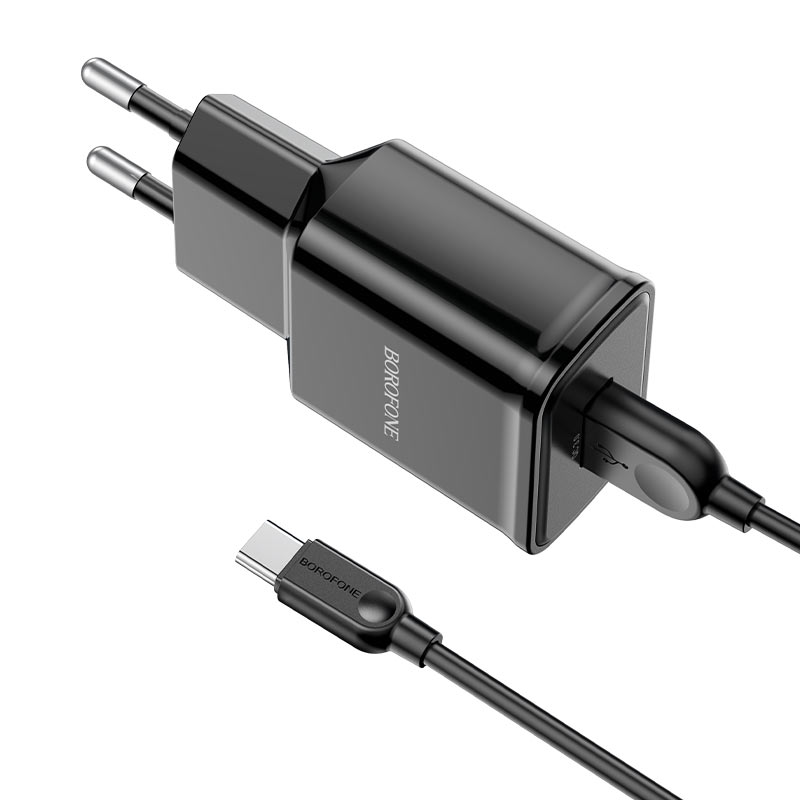 borofone ba59a heavenly single port qc3 wall charger eu tc set