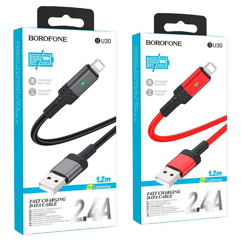 borofone bu30 lynk charging data cable usb to ltn packaging