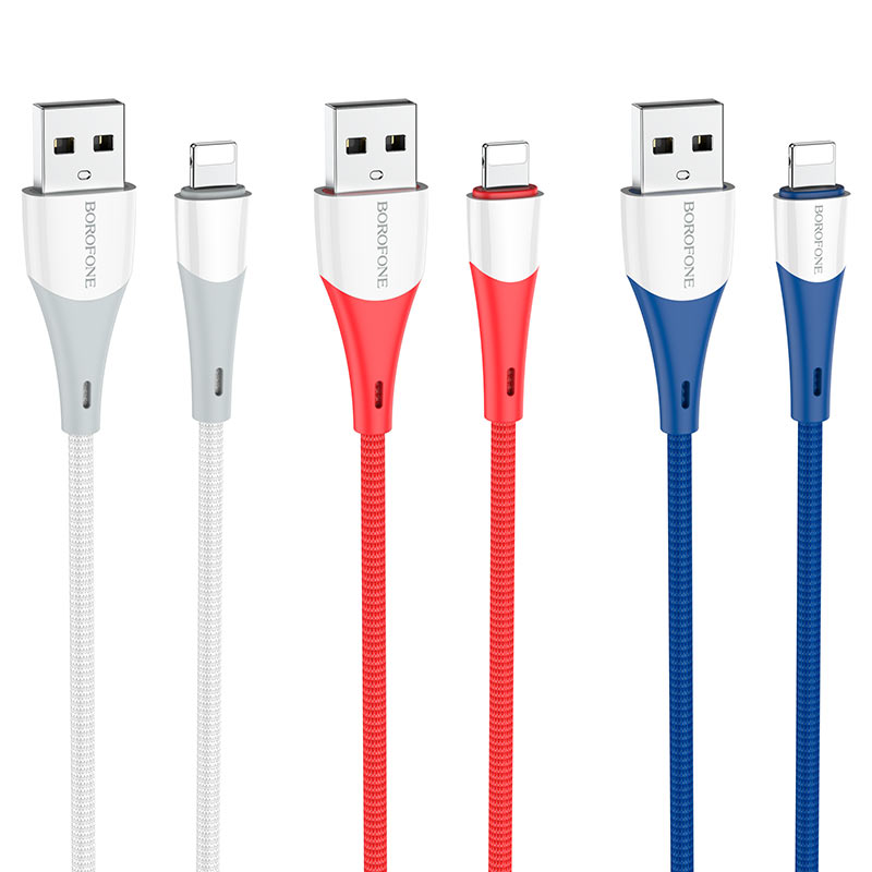 borofone bx60 superior charging data cable usb to ltn colors