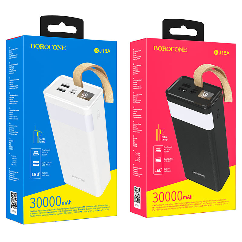 borofone bj18a coolmy digital display power bank 30000mah packaging