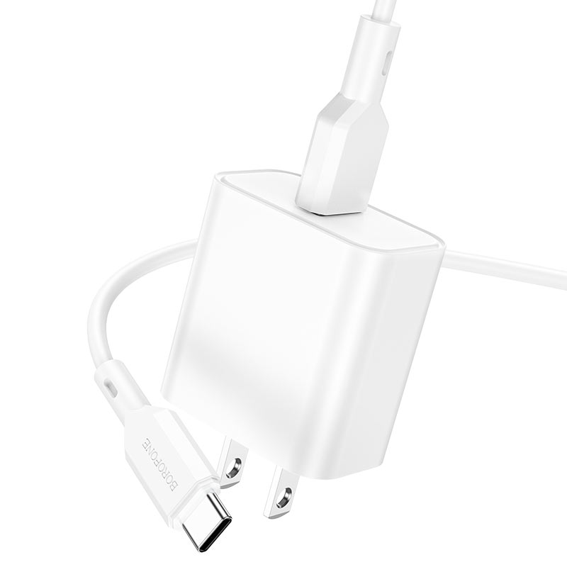 borofone ba72 spring single port qc3 wall charger us set usba usbc connector