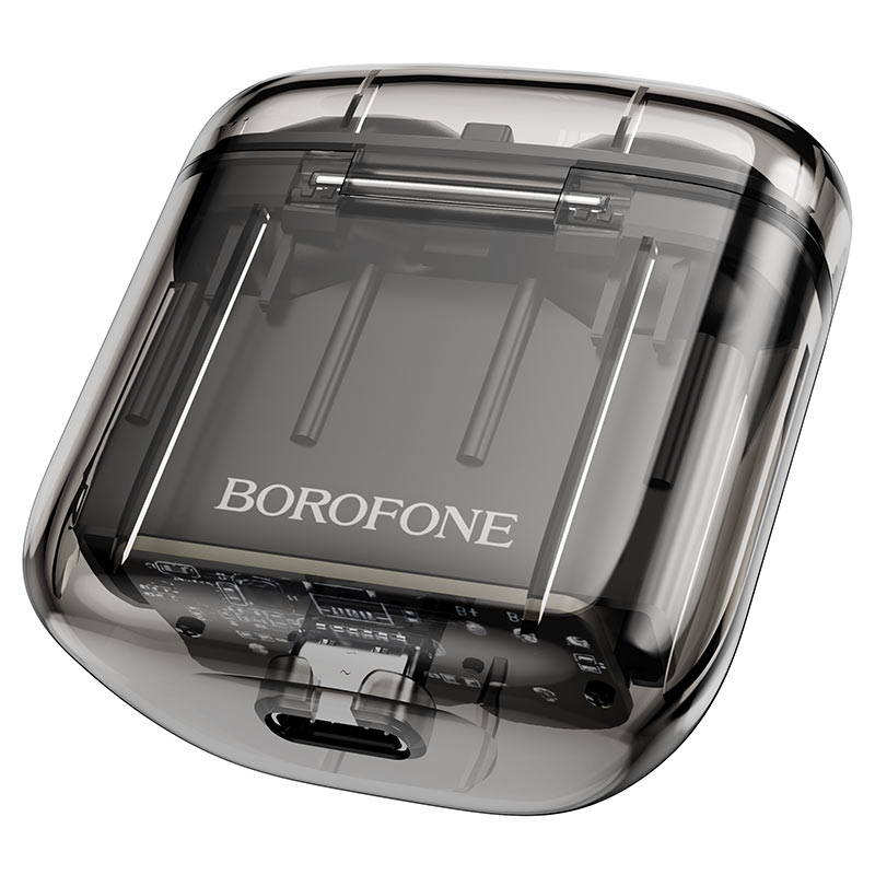 borofone bw23 crystal bean transparent edition tws bt headset port