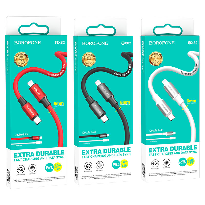 borofone bx82 bountiful pd charging data cable usbс ltn packaging