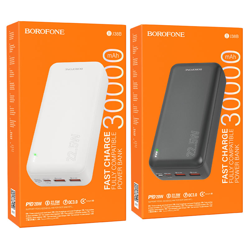 borofone bj38b power 22 5w pd20w power bank 30k mah packaging